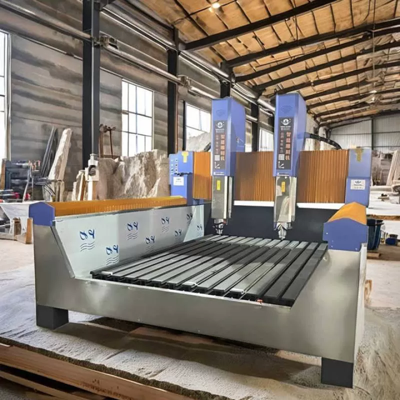 Marble Granite Quartz Sintered Stone Bridge Saw Cutting Machine With Extra 5.5Kw Spindle Milling Cutter To Sink Cutout