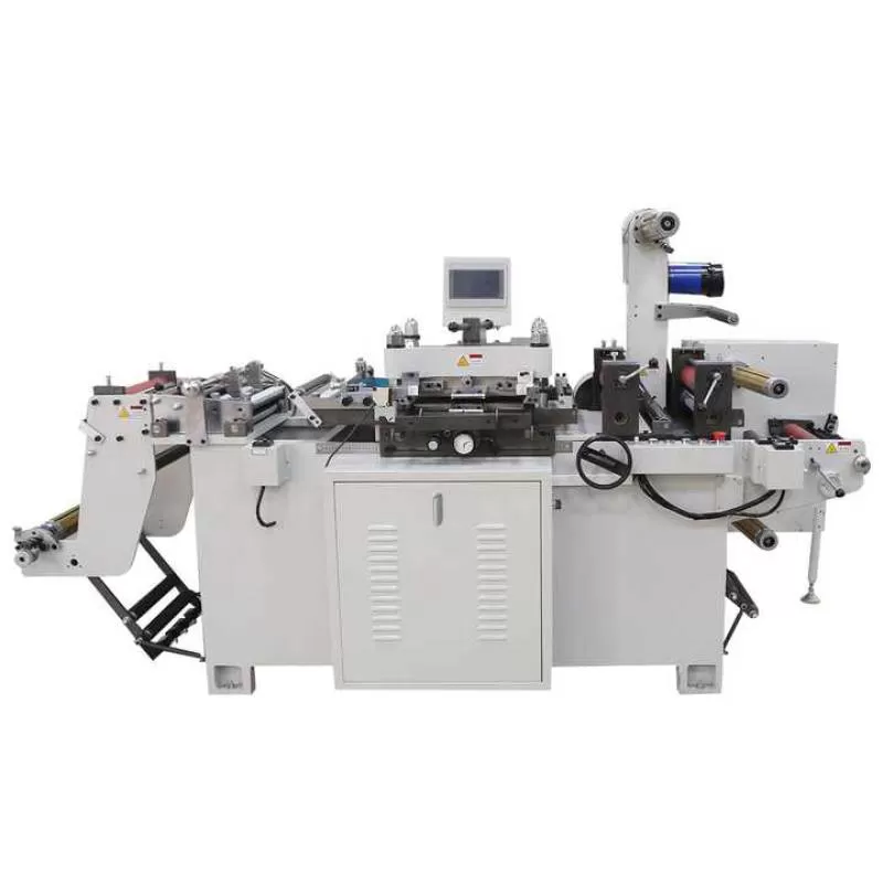 Adhesive Tape Aluminum Foil Liner Auto Feeding Flatbed Barcode Label Die Cutting Machine