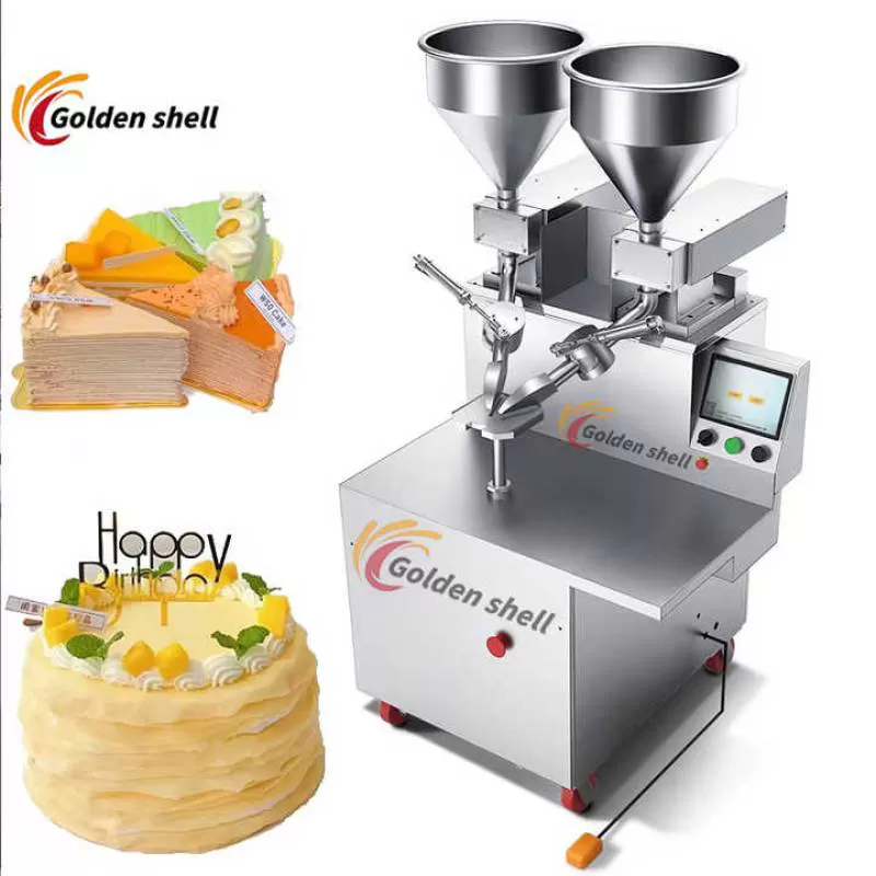 Industrial Fully Automatic Commercial Cake Solution One-Stop for Mousse Durian Jam Cream Layer Crepe for Bakery Use Flour Milk