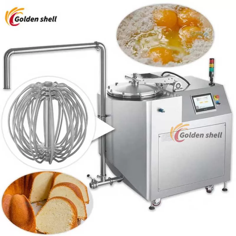 Industrial Full Egg Cake Mixer Machine Aerated Big Electric Automatic Thousand Crepe Layer Cake Baking for Manufacturing Plant