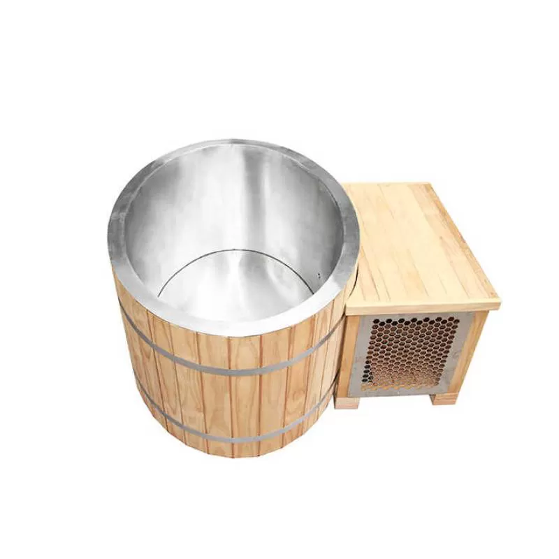 Huaxi Hot Tub Cold Plunge Unit Cold Plunge Hot Tub Cooled Water Bucket and Chiller Praiser Barrel Stainless Ceramic Barrel Tub