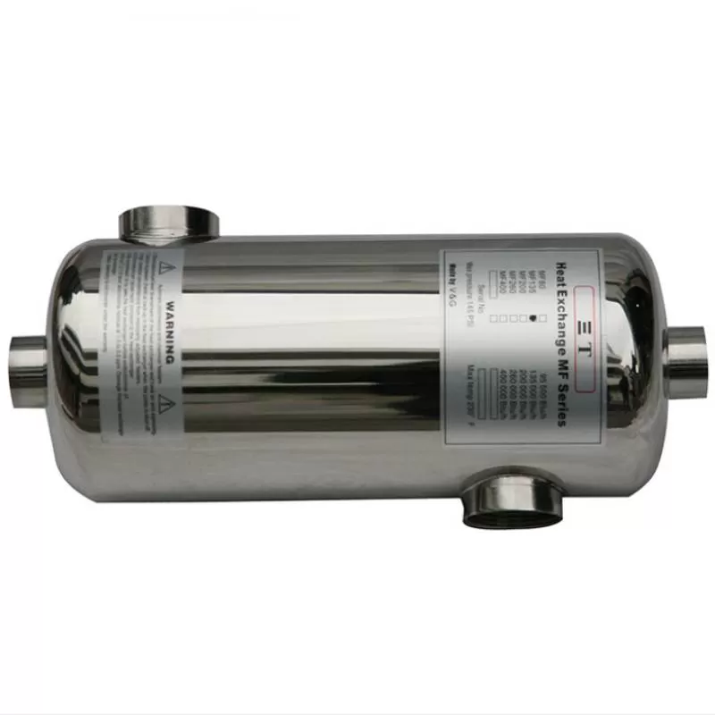 HUAXI MF-80 MF-135 MF-200 MF-260 MF-400 Stainless Steel 304 316 Water Heating System Tube Heater Exchanger Pool Water Heater