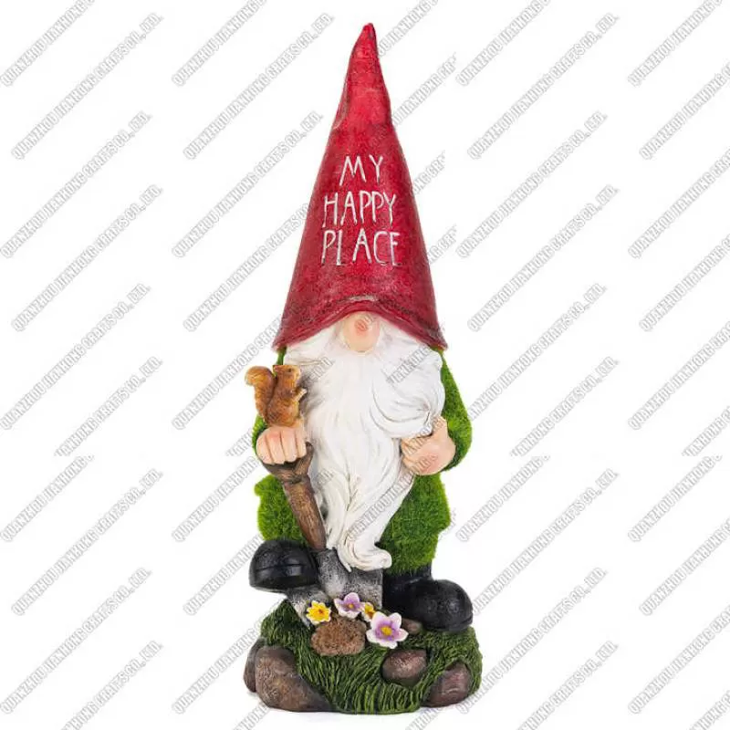 Supplies Waterproof Outdoor Solar Led Lights Moss Flocking Ornaments Mini Resin Statue Wholesale Gnomes Garden Decorations