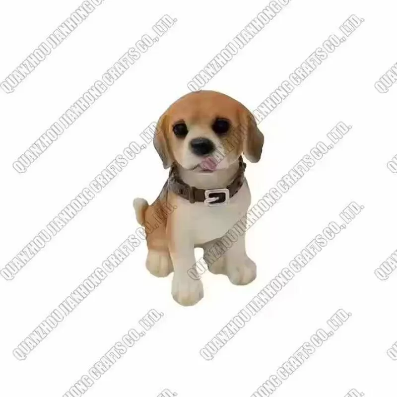 Resin Crafts Sculpture Animal Statues Mini Toy Dog Figurine for Garden
