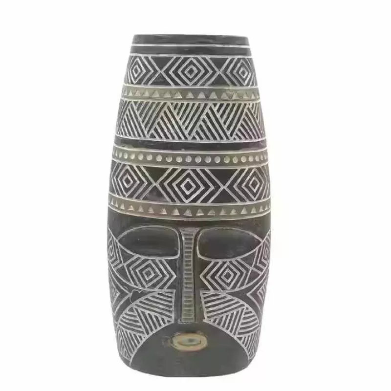 Custom Luxury Big Tabletop Floor Flower Poly Resin Vase Nordic Style