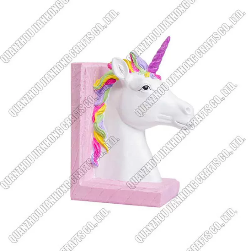 Unicorn Figurine Polyresin Art Deco Style Resin Animal Bookends Home Decor for Living Room and Desktop Decorative