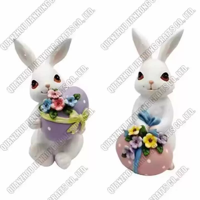 Resin Custom Gift Eggs Popular Day Decoration Easter Yarn Rabbit