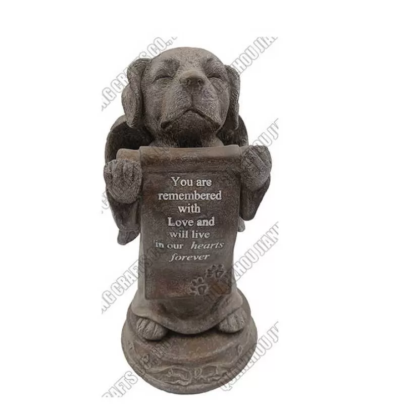 Hot Sale Custom Resin Pet Cat Angel Memorials Figurines Garden Decor