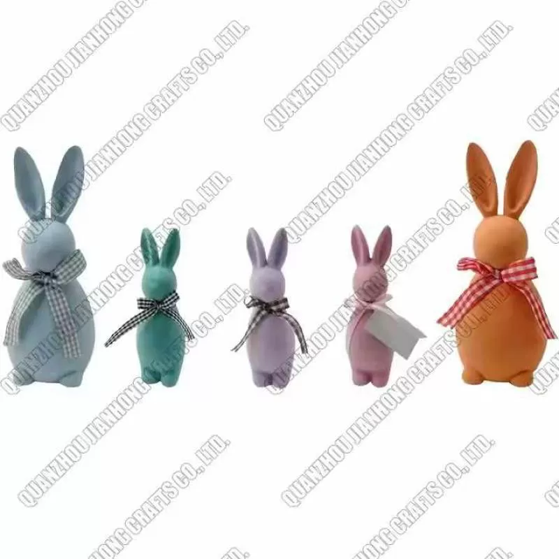 Hot Sale Resin Color Bunny Statue Sculpture Decorations Ornaments Indoor Home Decoration Ornament
