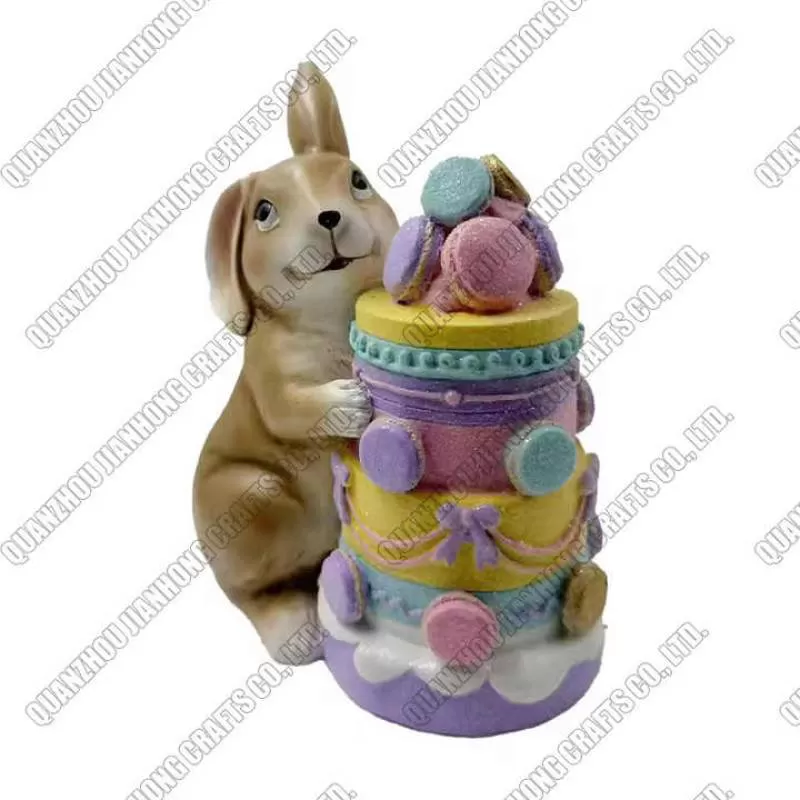 Hot Sale Spring Desktop Decorations Cute Easter Bunny Figurine Resin Cartoon Rabbit Sculpture