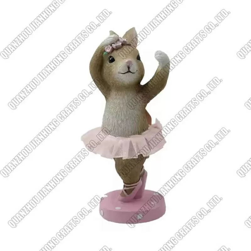 Desktop Decor Adorable Bunny Girl With Bow Animal Rabbit Figurine Gift