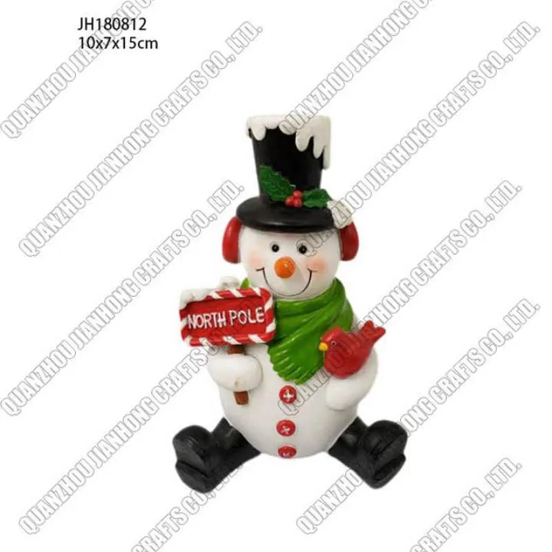 2024 New Year Santa Claus Snowman Gift Box Resin Figurines Garden Ornament Supplies Miniature Christmas Trees Toy Decoration
