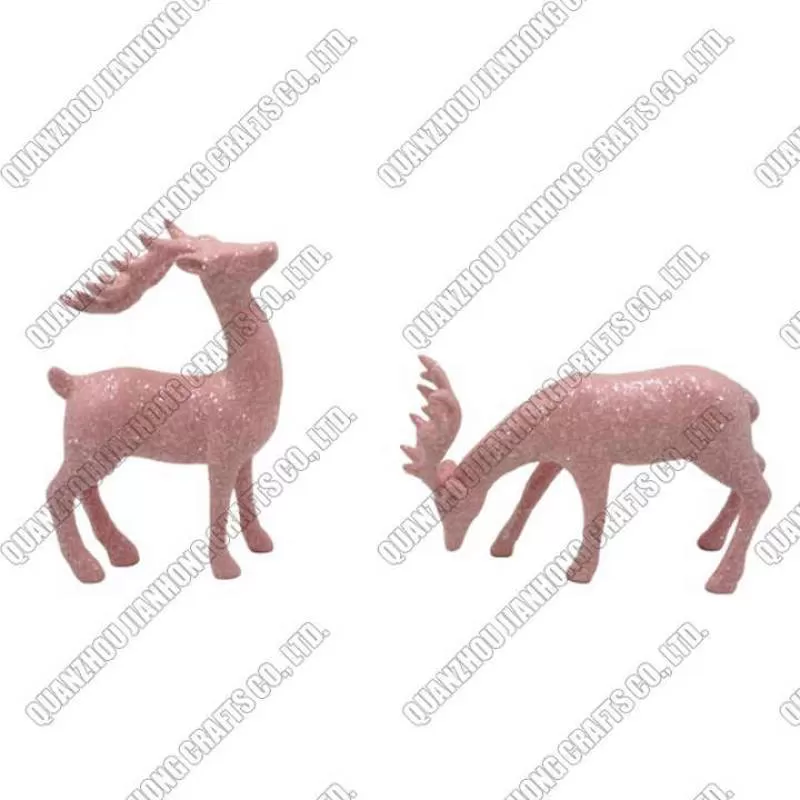 Hot-Selling Cute Small Deer Christmas Decor Miniature Fairy Garden Accessories Resin Animal Figurines for Decoration