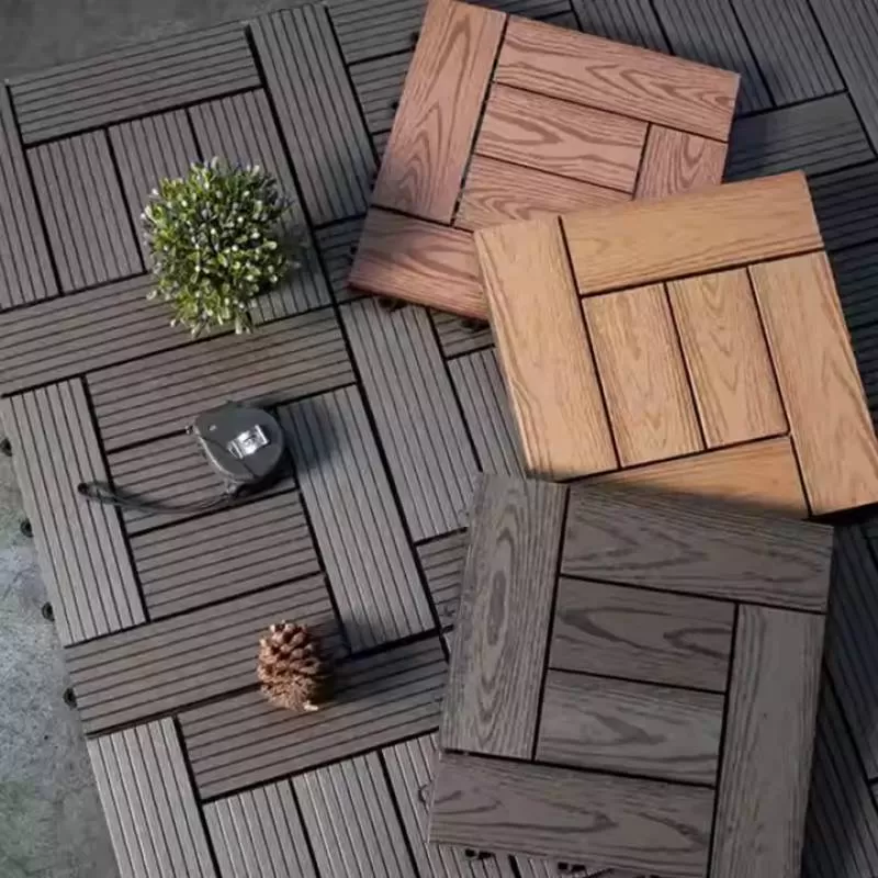 Different Design Outdoor Interlocking Decking WPC Flooring Tiles Balcony Beautiful DIY Tile Wood Composite