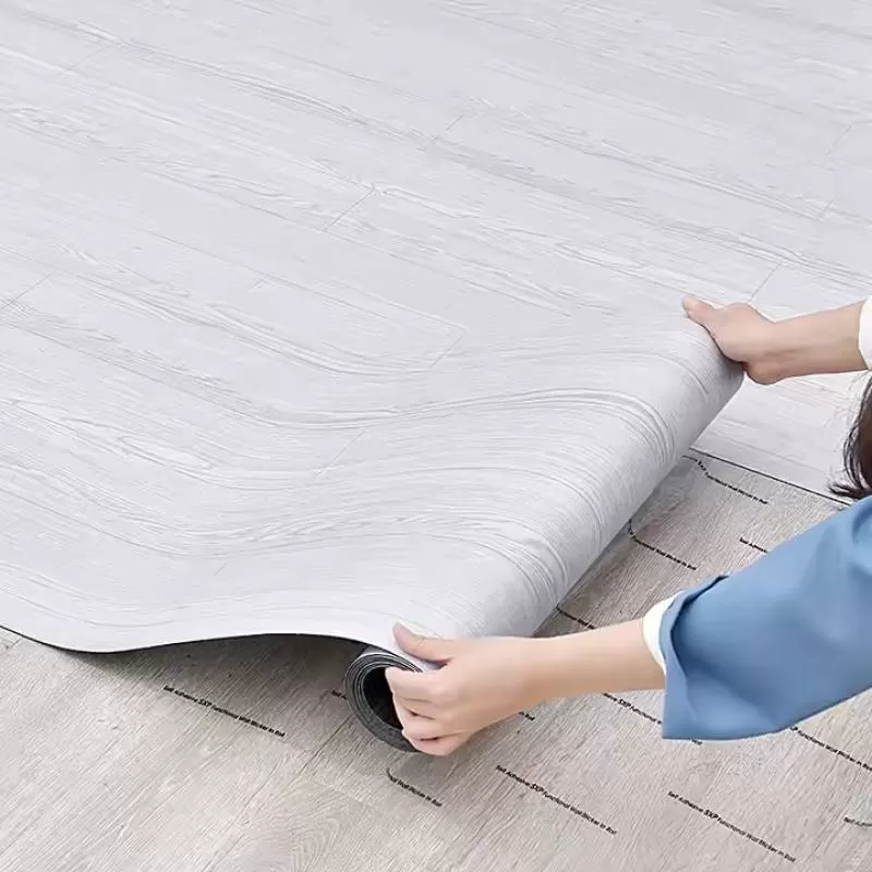 SXP-G Flooring Roll Peel and Stick Waterproof Wear Layer 0.3mm Thickness 1.5mm Wood Grain Self Adhesive PVC Vinyl Flooring Roll