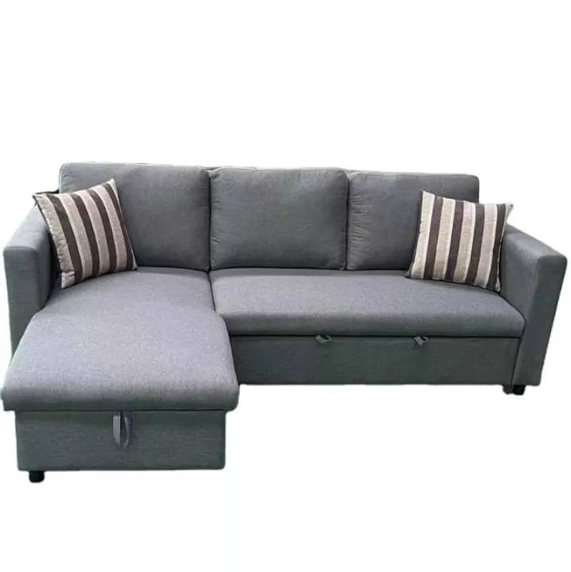 Modern Family L Shape Office Convertible Storage Fabric Sofa Folding Couch Sofa Bed Foldable Sleeper Air Leather Sofa Bed