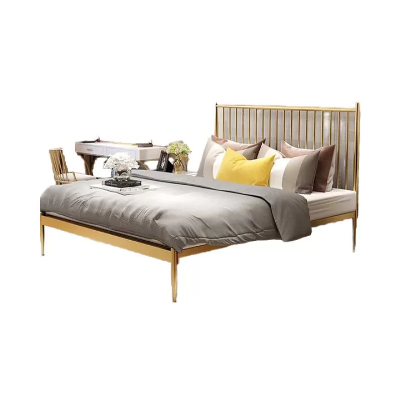 Modern Gold Powder Coating Iron Double Metal Bed Economical Living Room Furniture