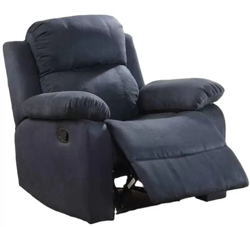Hot Sell Sofa One Seat Living Room Lounge Recliners Dark Blue Fabric Sofa