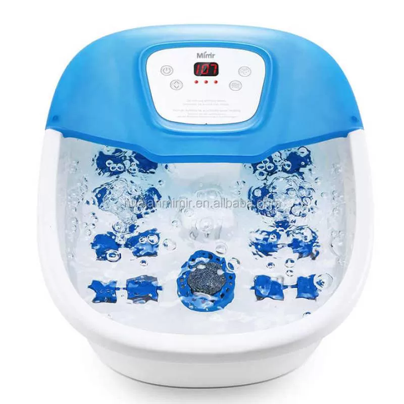 Electric Foot Spa Bath Soak Massager Machine With Heat  Bubbles and Pedicure  16 Rollers for Feet Stress Relief