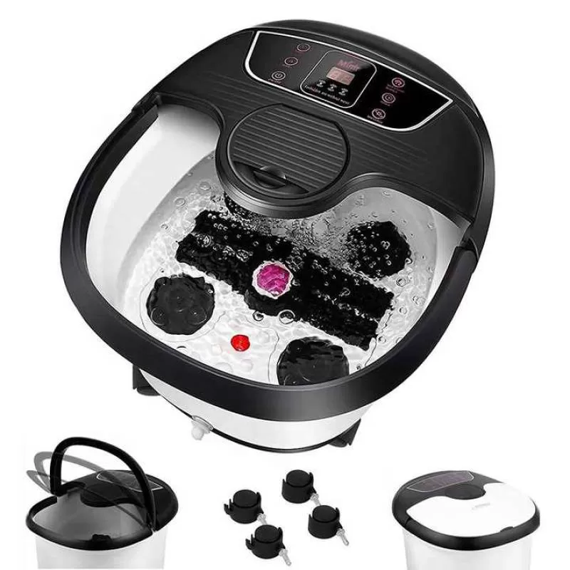 Electric Home Pedicure Automatic Heat Bubbles Foot Spa Massager Machine With Adjustable Temperature