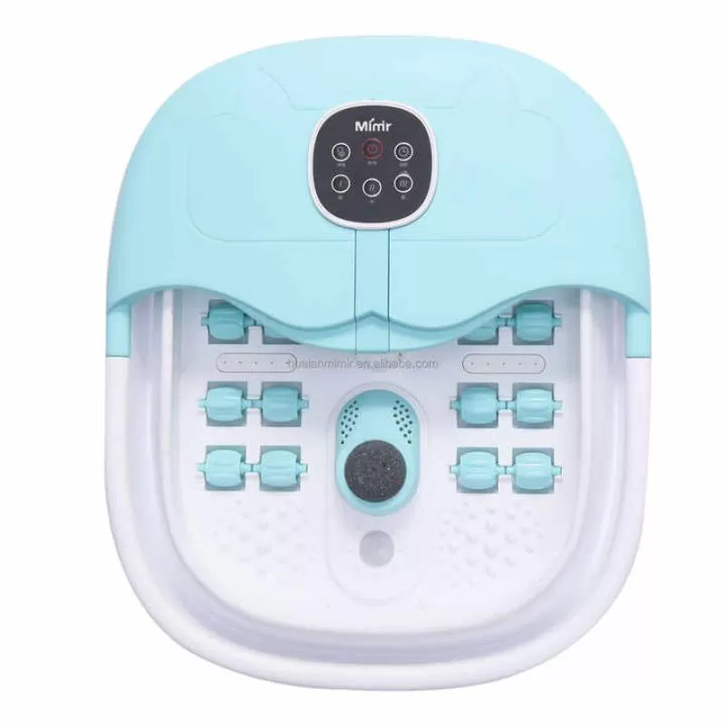 Multifunctional Heated Water Collapsible Foot Spa Bath Bucket Machine With Bubble and Shiatsu Massage Rollers