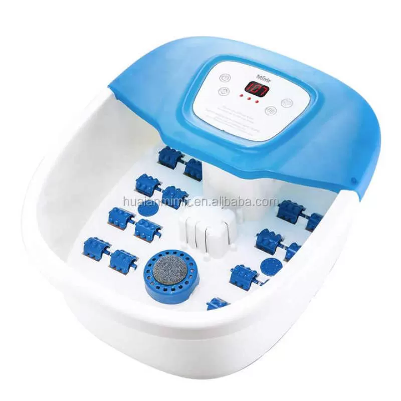 Easy Control Foot Spa Bath Soak Bucket Massager  Machine With Massage Rollers and Grinding Stone