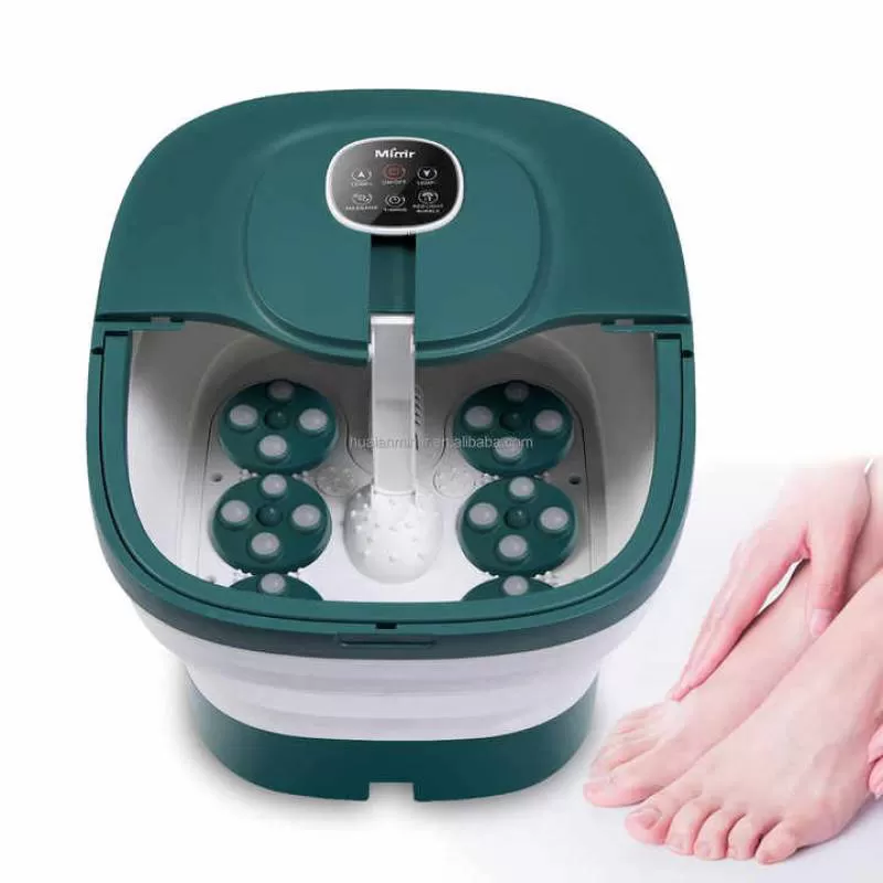 Collapsible Foldable Automatic Massage Foot Spa Bath Massager With Rotary Shiatsu Massage Rollers and Oxygen Bubble