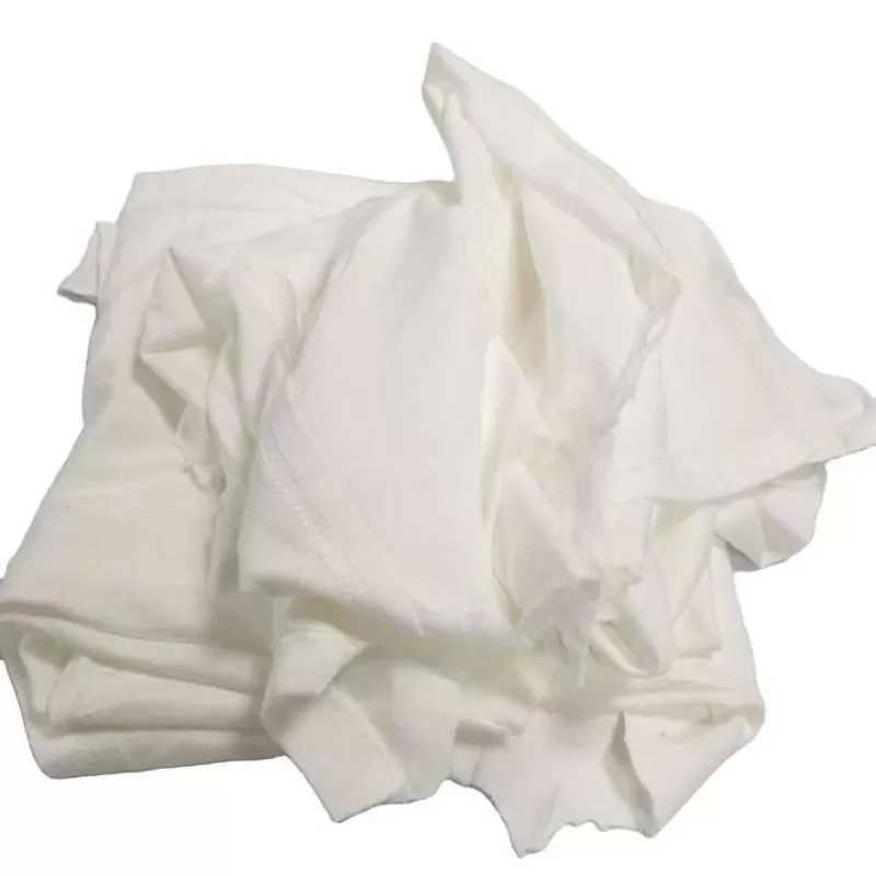 Recycled Textile Waste 10 kg 25 kg Bale of Rags 95% Cotton White T-shirt Cotton Rags 