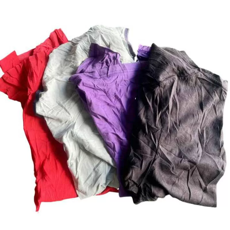 Wholesale High Cotton Wiping Rags 5kg Bale Cut T Shirt Rags Cotton Waste Marine Industrial Cleaning Mutilated Rags for Cleaning