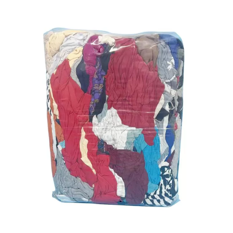 Super Oil and Water Absorption Colored Cotton Fabric Rags Recycled T Shirts Wipers Rags for Industrial Cleaning Rags 