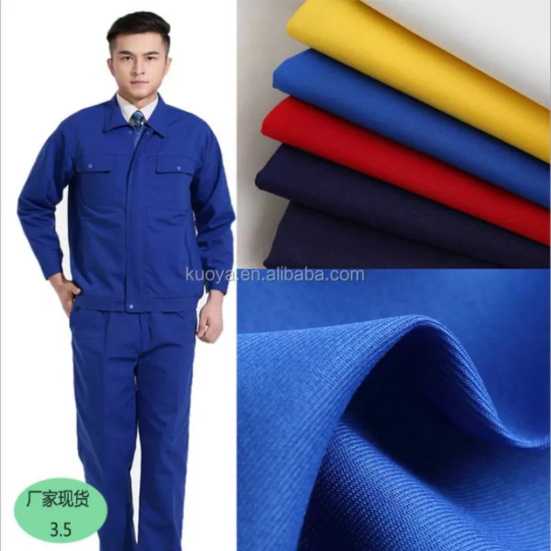Uniform Fabric TC80/20 Polyester Cotton Fabric for Workwear and Uniform Plain Twill Bleached Dyed Fabric 20*16 120*60
