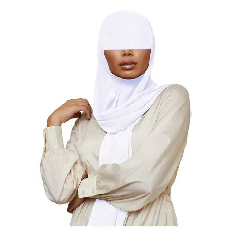 Muslim Headscarf for Woman 100% Polyester Fabric for Hijab Voile Fabric Grey and Bleach Fabric Color Customization 50*50s