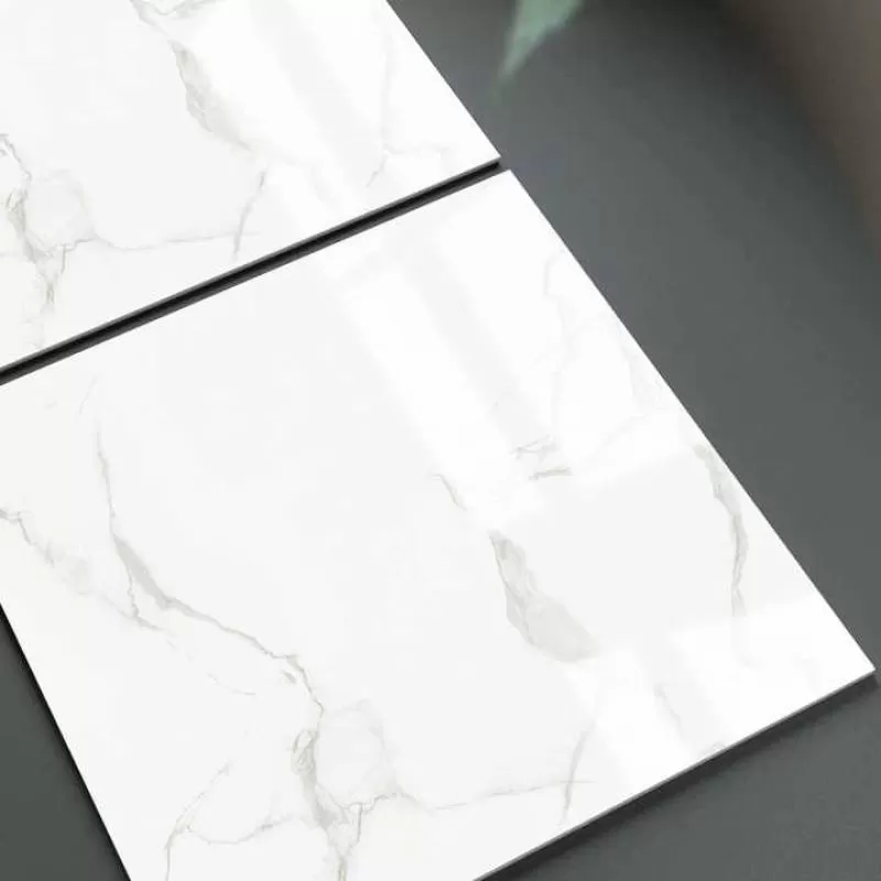 600x600 Foshan Glazed Polished High Glossy Marble Floor Tiles White Calacatta Carrara Square Porcelain Ceramic Wall Floor Tiles 