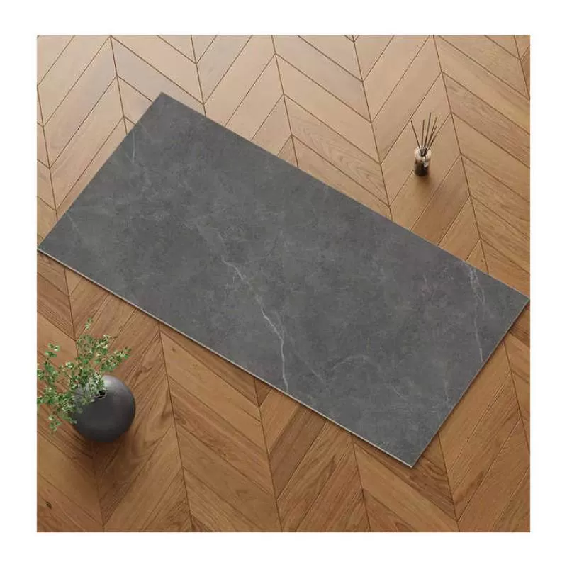 Hot Selling 750x1500 Square Full Body Marble Look Light Grey Glossy Polished Glazed Floor Tile for Living Room Big Size Decor
