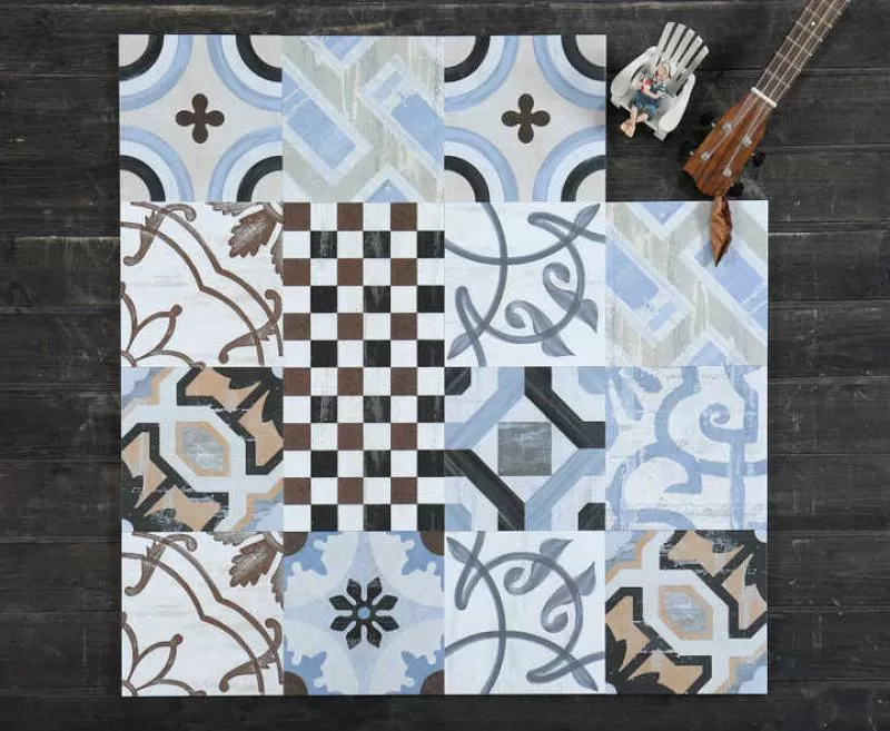 China 200x200 House Decoration Rough Matte Ceramic Kitchen Bathroom Tile Flower Design for Floor and Wall Tiles Interior 