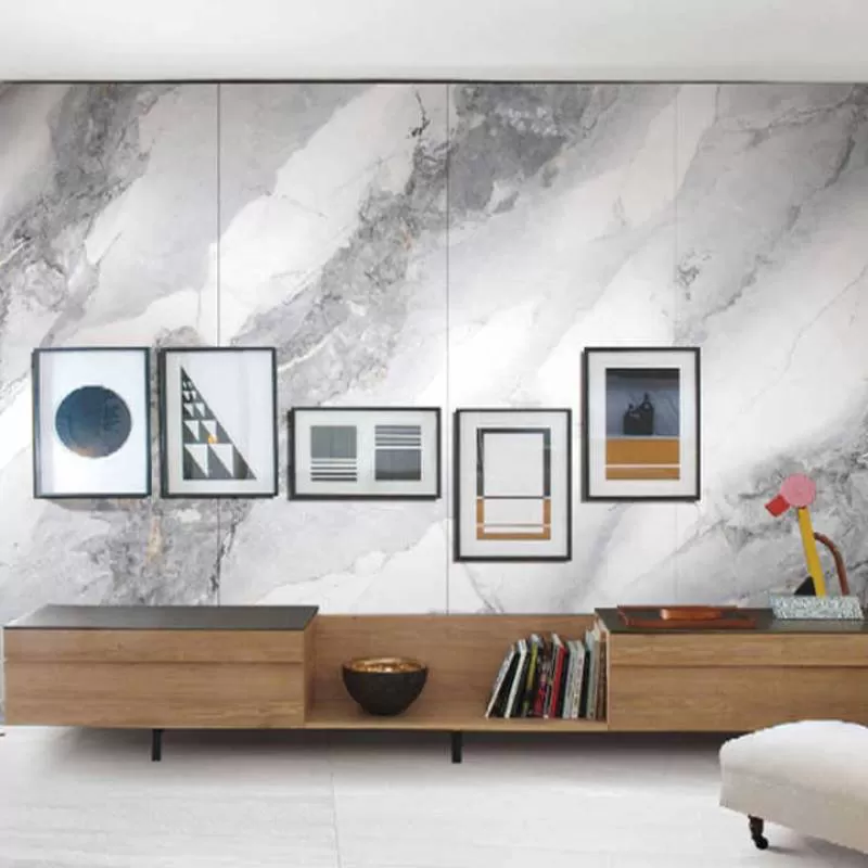 Nanhai 800x2600 Slab Luxury Decor Tile for Background Wall Marble Look Grey Porcelain Sintered Stone Polished Glazed Tile