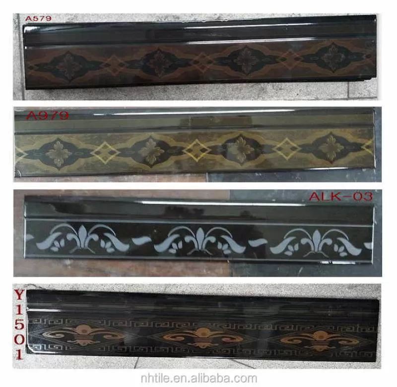 Board Floor Foot Line Black Living Room White All Porcelain Tile Cheap Factory Skirting Tile 400*80/450*80 of Hot Seller