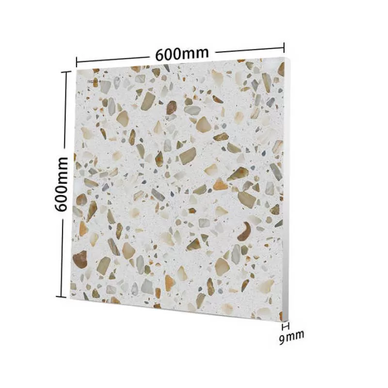 600x600 Rustic Nature Look Matte Finish Terrace Floor Terrazzo Tile for Room Luxury Good Quality Interior Porcelain Tile