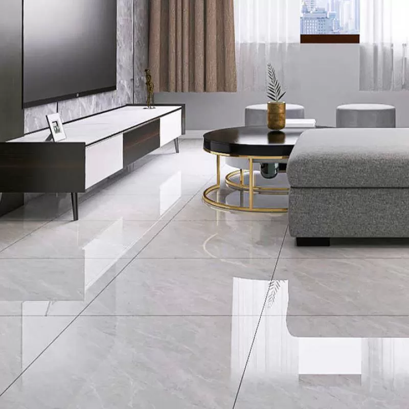 60x60 Low Price Square Types Flooring Marble Look Light Grey Glossy Vitrified Porcelain Ceramic Interior Floor Tiles