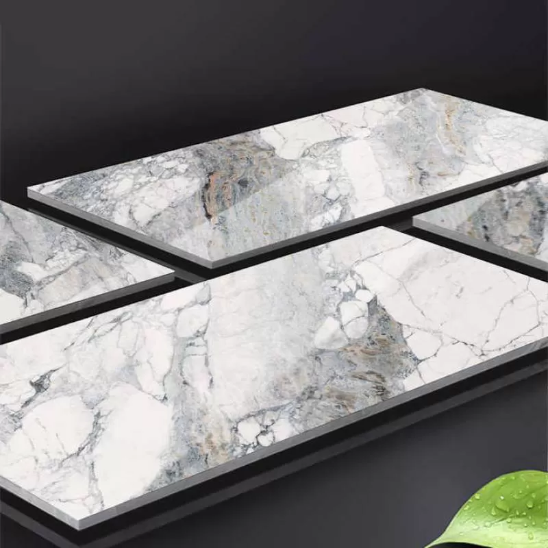 Foshan Luxury Stone 60x120cm High Gloss Luxury Calacata Grey Marble Look Porcelain Floor Tiles Bathroom Wall Tiles