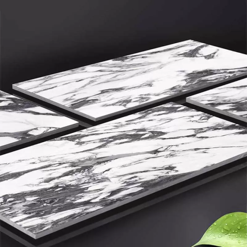 Foshan Luxury Sintered Stone Tiles White Black Luxury Stone Marble Indoor Villa Walls Floor 600x1200 Porcelain Tiles 