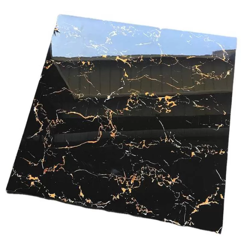 Beata Cheapest Marble Porcelain Floor Tile Black Colors 60cm by 60cm Polished Stone Tiles Live Room