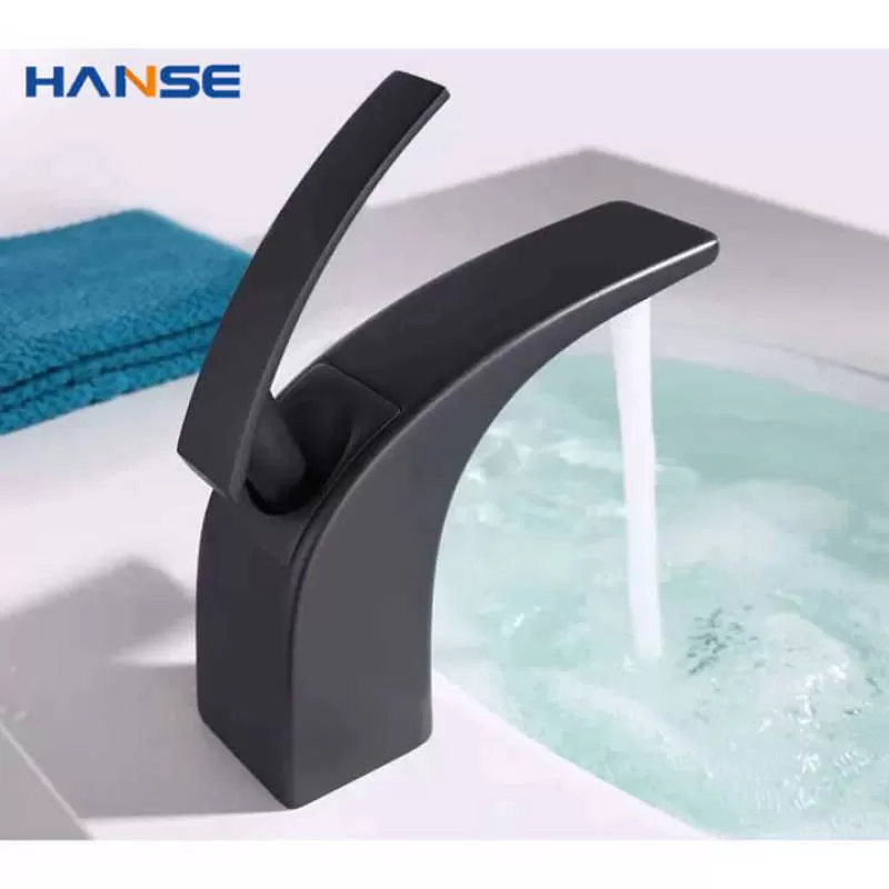 Hot Cold Water Bathroom Basin Sink Faucet Brass Black Basin Faucet
