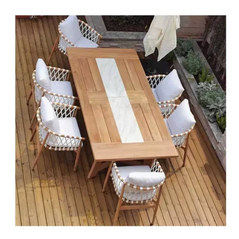Artificial Natural Korean Italian Dubai White Garden Outdoor Luxury 6 8 10 12 Seater Marble Top Dining Table Sets