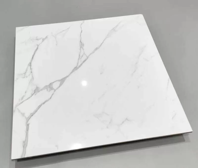 Bathroom Pure White Polished Glossy Ceramic Size 600x600  Tiles Marble Walls and Floors Sale for