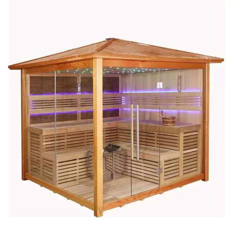 4 Person Outdoor Steam Sauna Room 4 Person Healthy Far Infrared Deluxe Sauna Room