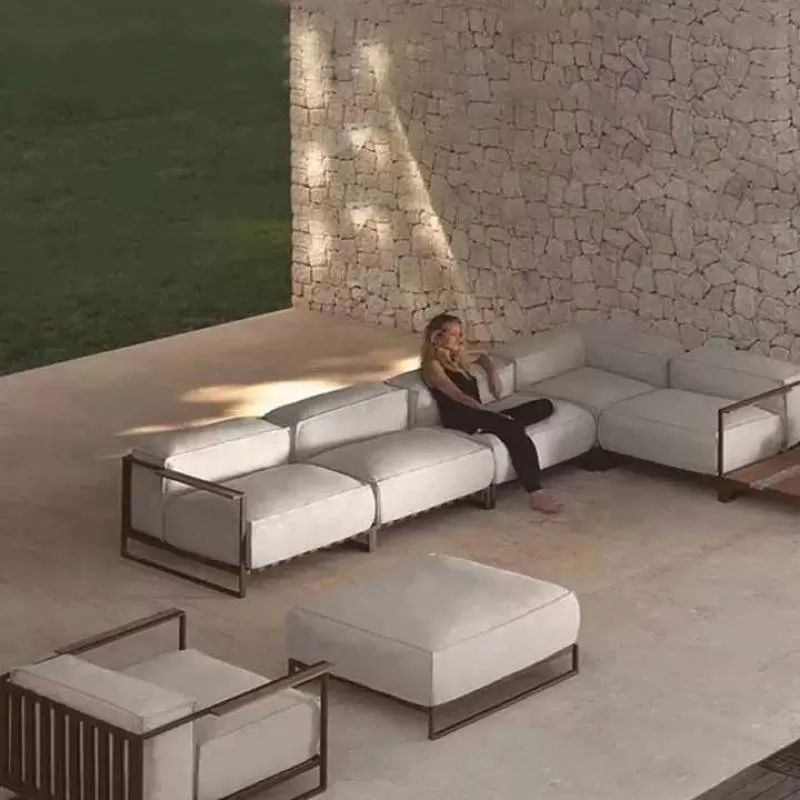 Foshan Luxury Balcony Antique Iron Cast Aluminium Deep Seat Garden Patio Furniture Sofa Set Outdoor Sectional