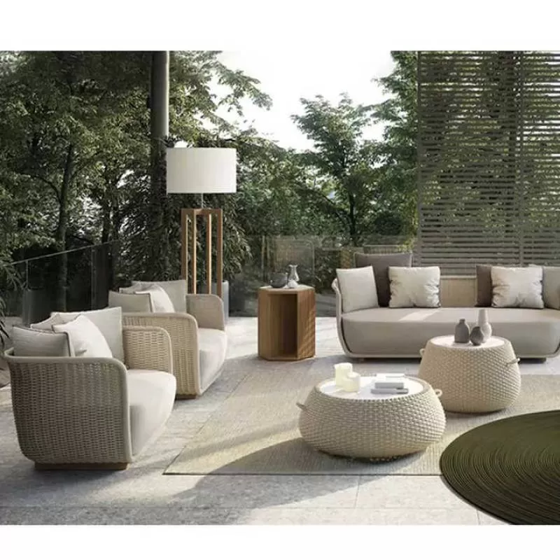 Malaysia Meciterranean Luxury Aluminum Outdoor Patio Metal Sofa Furniture Garden Set