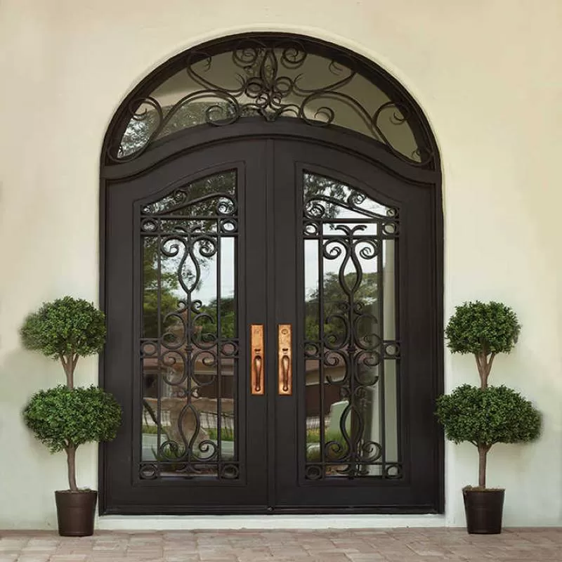 Cheap Price Modern Safety Main Entrance Waterproof Wrought Iron Door Grill Single Security Gate Door Design