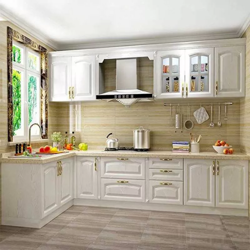 Second Hand Simple Inset Laminate White Kitchen Cabinets European Style  Small Size Simple Florida